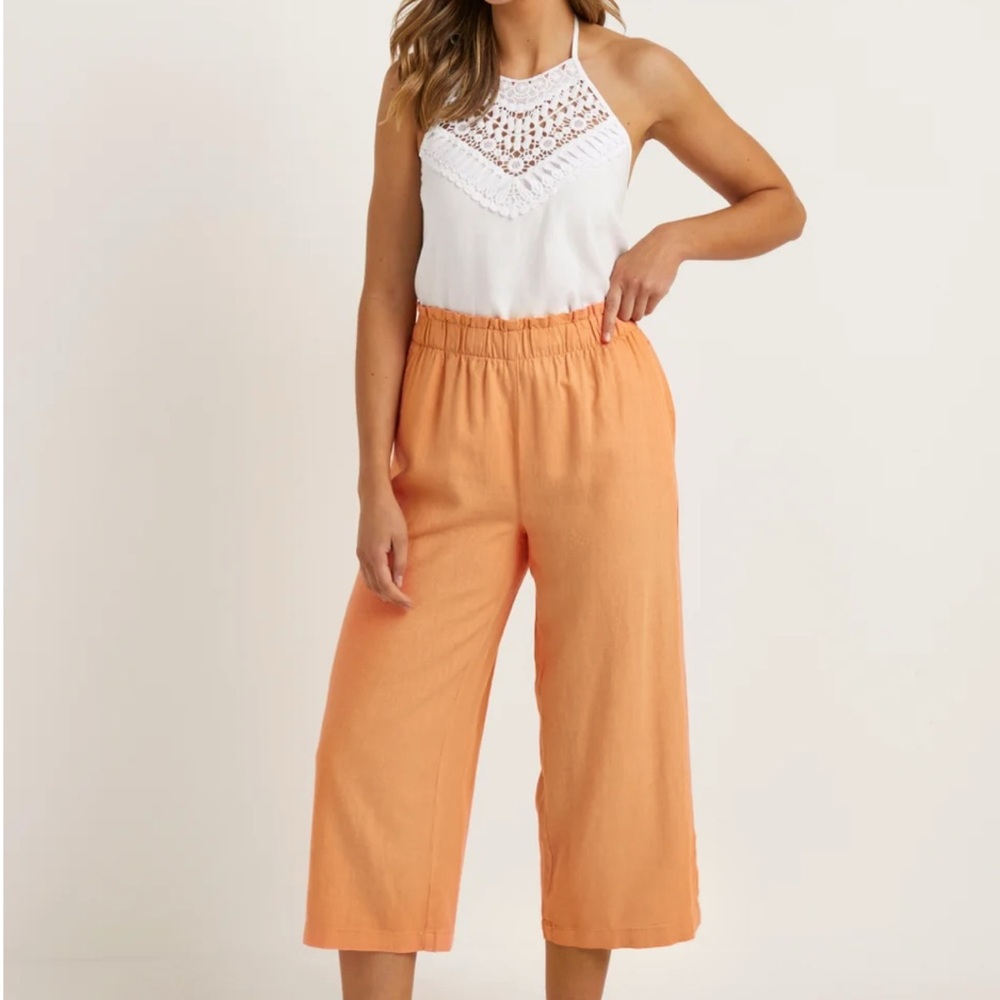 Double Zero Peach Linen Pants